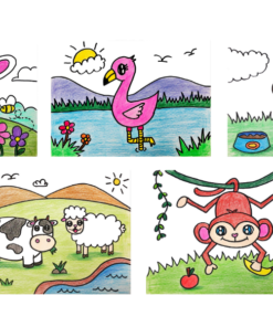 Fine momentum art class students' cartoon works