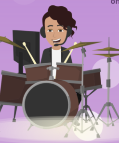 Fine momentum animated instructor playing the drums