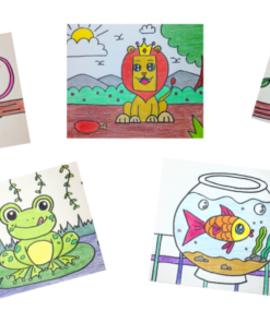 Fine momentum art class students' cartoon works